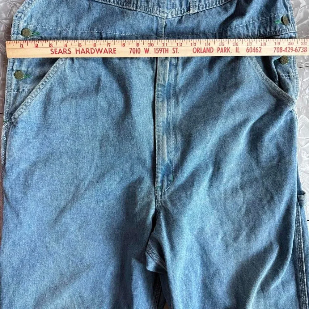 Vintage OshKosh blue denim overalls 42”